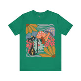 Kate McEnroe New York Atomic Cat Mushroom T-Shirt, Mid Century Modern Retro 70s Groovy Floral Graphic TeeT-Shirts29438878544565084058