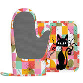 Kate McEnroe New York Atomic Cat Oven Mitt Pot Holder Set, Retro Kitschy MCM Kitchen Gift (Right)Oven Mitts & Pot Holder Setr1q2peUoqv
