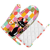 Kate McEnroe New York Atomic Cat Oven Mitt Pot Holder Set, Retro Kitschy MCM Kitchen Gift (Right)Oven Mitts & Pot Holder Setr1q2peUoqv