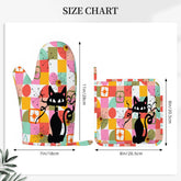 Kate McEnroe New York Atomic Cat Oven Mitt Pot Holder Set, Retro Kitschy MCM Kitchen Gift (Right)Oven Mitts & Pot Holder Setr1q2peUoqv