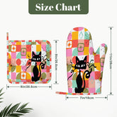 Kate McEnroe New York Atomic Cat Oven Mitt Pot Holder Set, Retro Kitschy MCM Kitchen (Left)Oven Mitts & Pot Holder SetIX3hJVsUbr