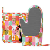 Kate McEnroe New York Atomic Cat Oven Mitt Pot Holder Set, Retro Kitschy MCM Kitchen (Left)Oven Mitts & Pot Holder SetIX3hJVsUbr