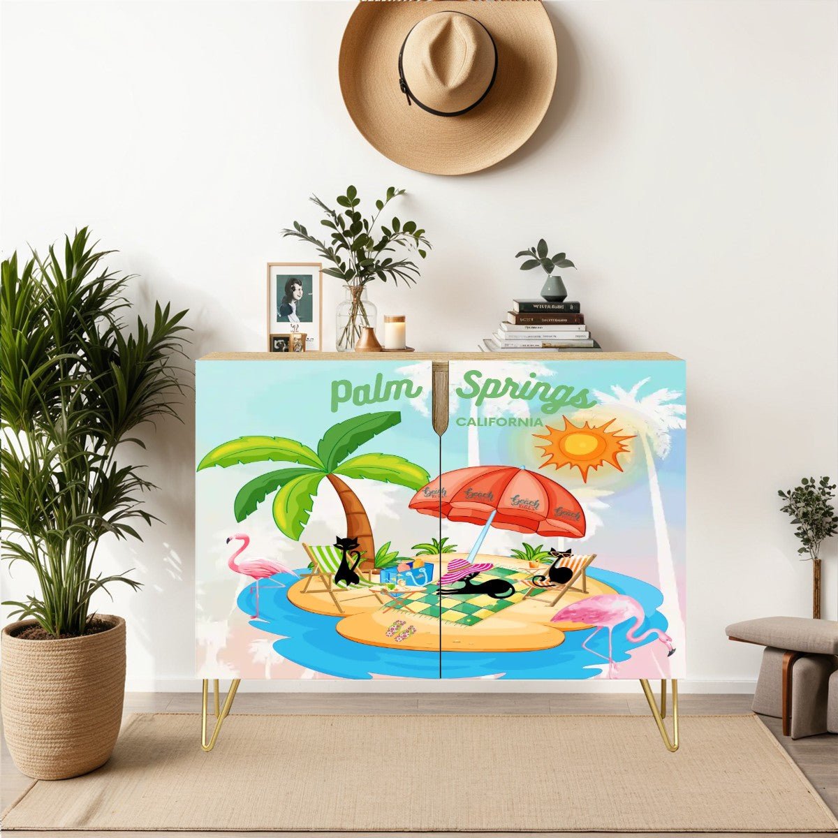 Kate McEnroe New York Atomic Cat Palm Springs Credenza, Mid Mod Wooden Storage CabinetStorage CabinetshQoxNT7Mv9