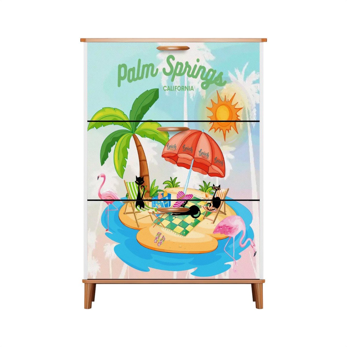 Kate McEnroe New York Atomic Cat Palm Springs Shoe Cabinet, Mid Century Modern Retro Summer FurnitureShoe StoragePlDD4nRsW0