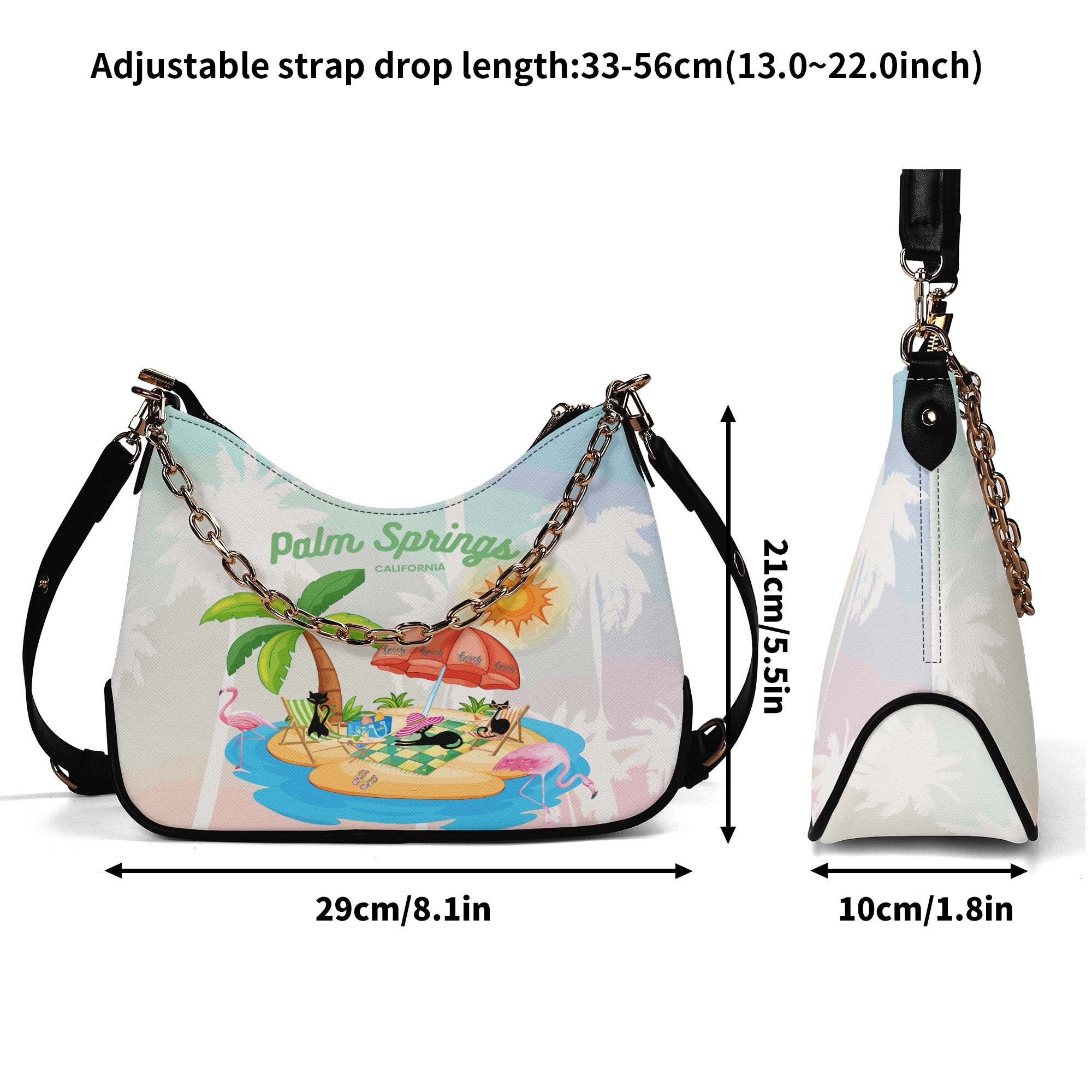 Kate McEnroe New York Atomic Cat Palm Springs Shoulder Bag, Retro 50s Kitsch Flamingo PurseHandbagsNGZ0E26W - 1