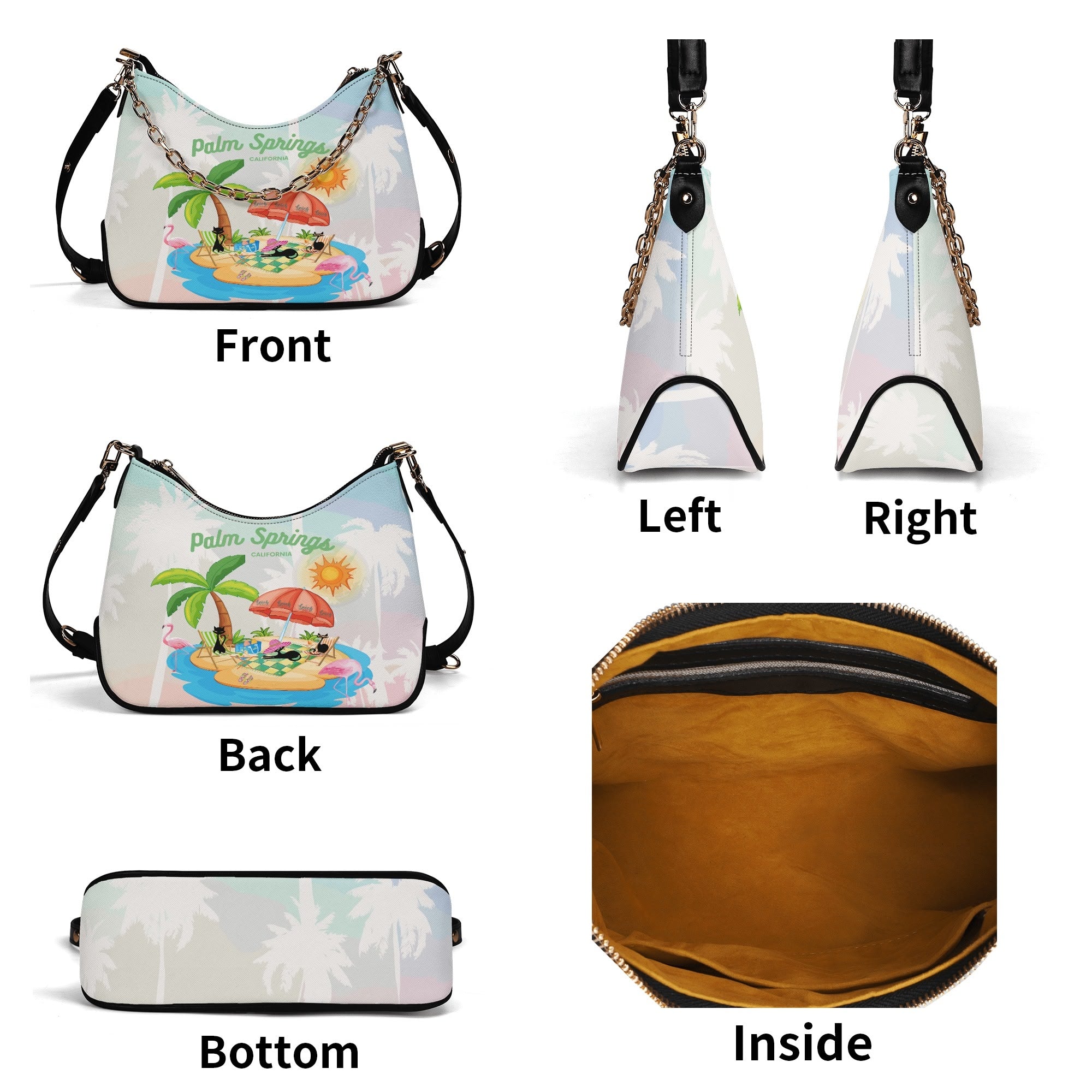 Kate McEnroe New York Atomic Cat Palm Springs Shoulder Bag, Retro 50s Kitsch Flamingo PurseHandbagsNGZ0E26W - 1