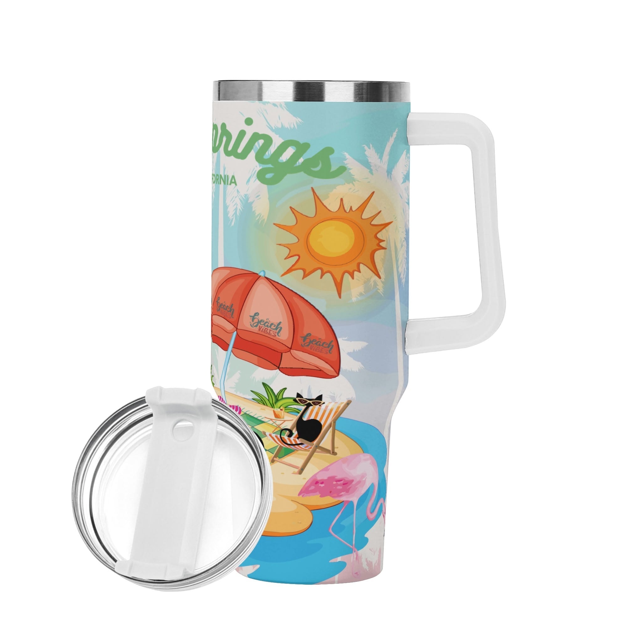 Kate McEnroe New York Atomic Cat Palm Springs Tumbler, Retro Mid Century Modern DrinkwareTumblersN4MX47ZW - 1