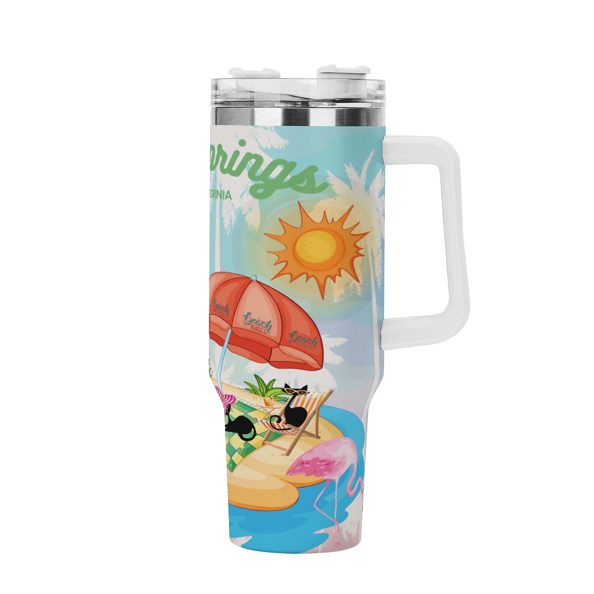 Kate McEnroe New York Atomic Cat Palm Springs Tumbler, Retro Mid Century Modern DrinkwareTumblersN4MX47ZW - 1