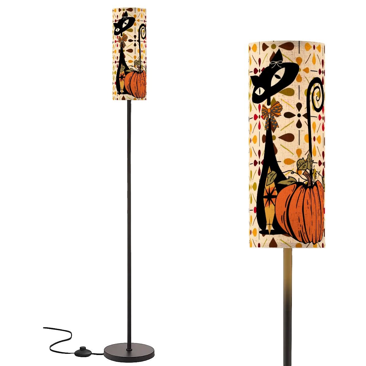 Kate McEnroe New York Atomic Cat Pumpkin Floor Lamp, Mid Century Modern Retro Fall LightingSlim Floor LampsrqX5PkTSzE