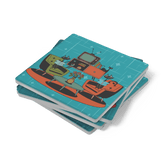 Kate McEnroe New York Atomic Cat Reading Lounge Coasters, Mid Century Modern 50s DrinkwareCoasters7021