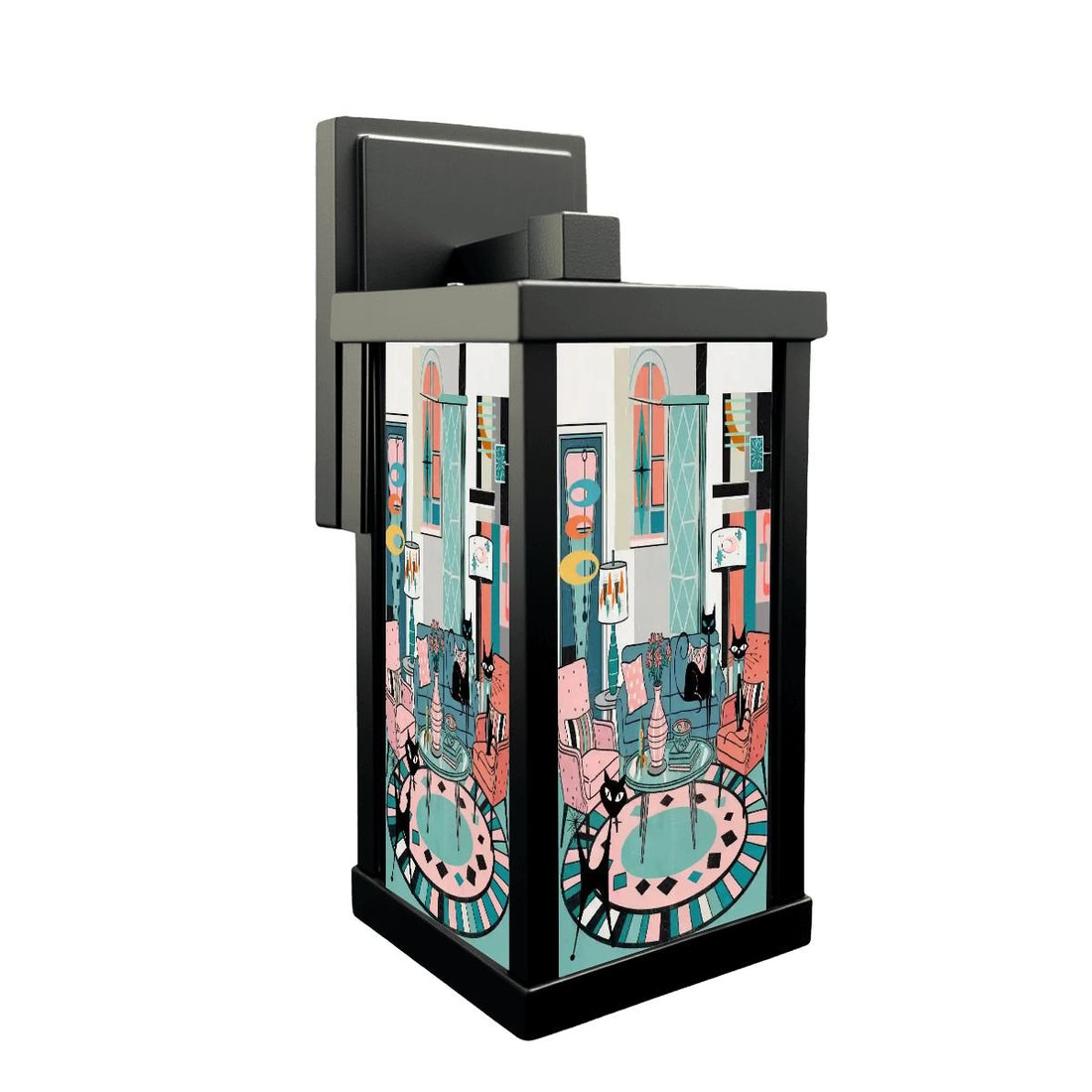 Kate McEnroe New York Atomic Cat Reading Lounge Wall Sconce, Mid Century Modern Retro 50s Kitsch Accent LightOutdoor Wall LightsdNdXZm7MLV