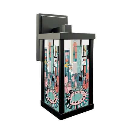 Kate McEnroe New York Atomic Cat Reading Lounge Wall Sconce, Mid Century Modern Retro 50s Kitsch Accent LightOutdoor Wall LightsdNdXZm7MLV