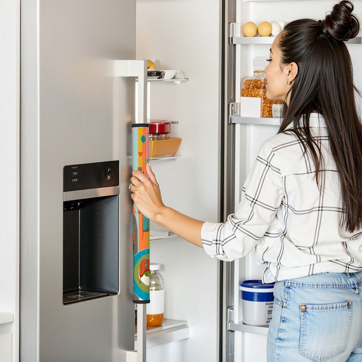 Kate McEnroe New York Atomic Cat Refrigerator Handle Covers Mid Century Modern Retro Kitchen DecorRefrigerator Handle Covers6DRHPp5Eft