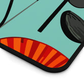 Kate McEnroe New York Atomic Cat Retro 1950s Abstract Lotus Desk Mat, Mid Century Modern Geometric Teal. Orange, Red, Yellow Office Desk Mat - 133082923Desk Pads33139458999286350666