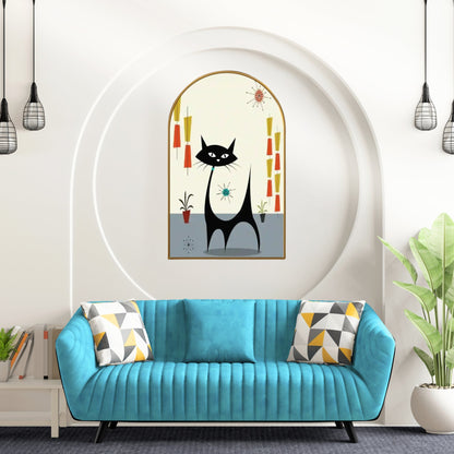 Kate McEnroe New York Atomic Cat Retro Abstract Wall Art, Mid Century Modern Arched Canvas, MCM Atomic Age DecorCanvas Wall Arto5m6pnR5vK