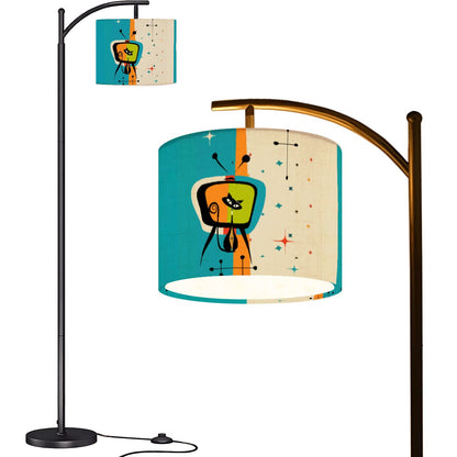 Kate McEnroe New York Atomic Cat Retro Arc Floor Lamp, Mid Century Modern Space Age TV Lounge LightFloor LampsztrZkYVzBW