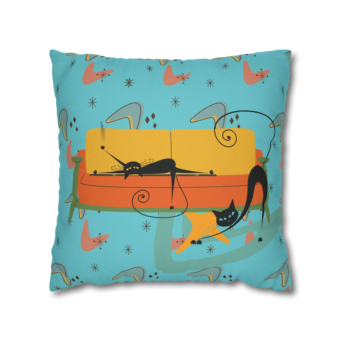 Kate McEnroe New York Atomic Cat Retro Boomerang Pillowcase, Midcentury Modern Home Decor, Unique Accent Cushion, Vintage Inspired Room Accessory, 1950s StyleThrow Pillow Covers13781903397025768539