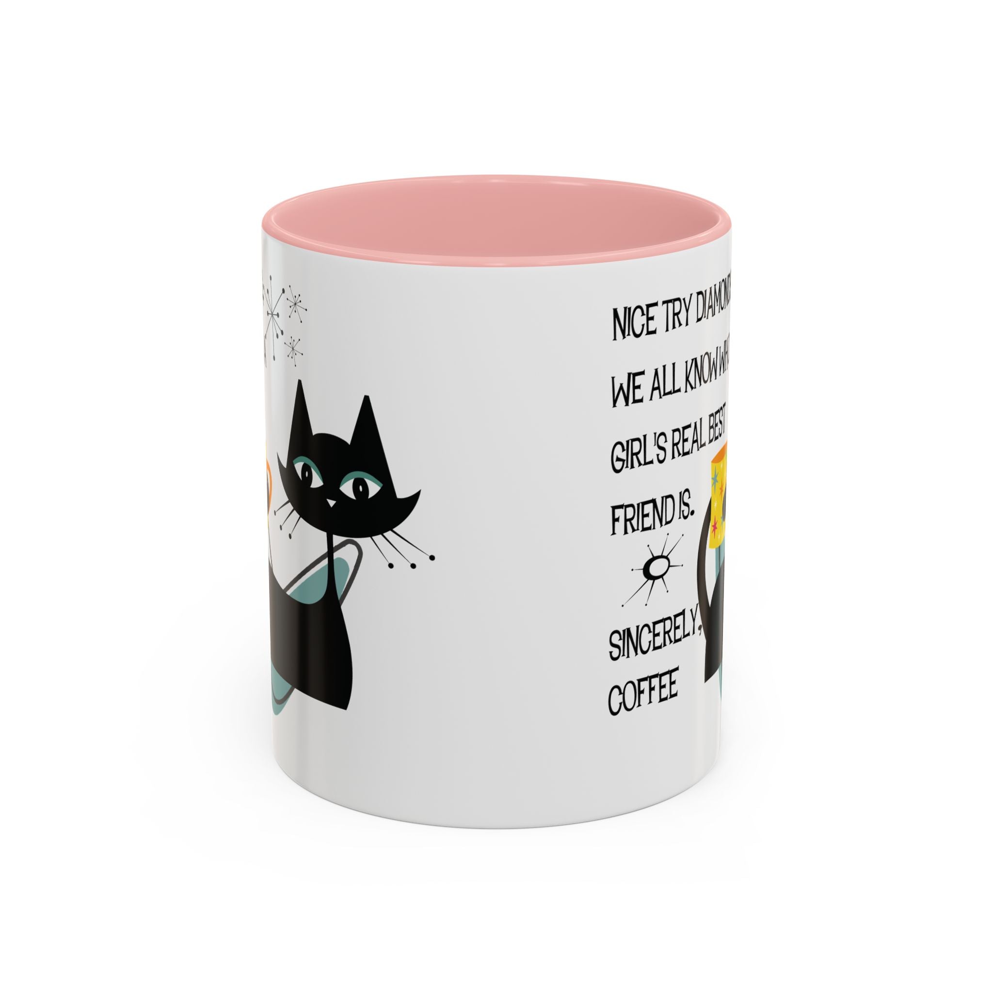 Kate McEnroe New York Atomic Cat Retro Coffee Mug, Mid Century Modern Boomerang Starburst, Sassy Girl’s Best Friend, MCM Drinkware, Kitschy Funny Coffee Lover GiftsMugs17968325699697427470