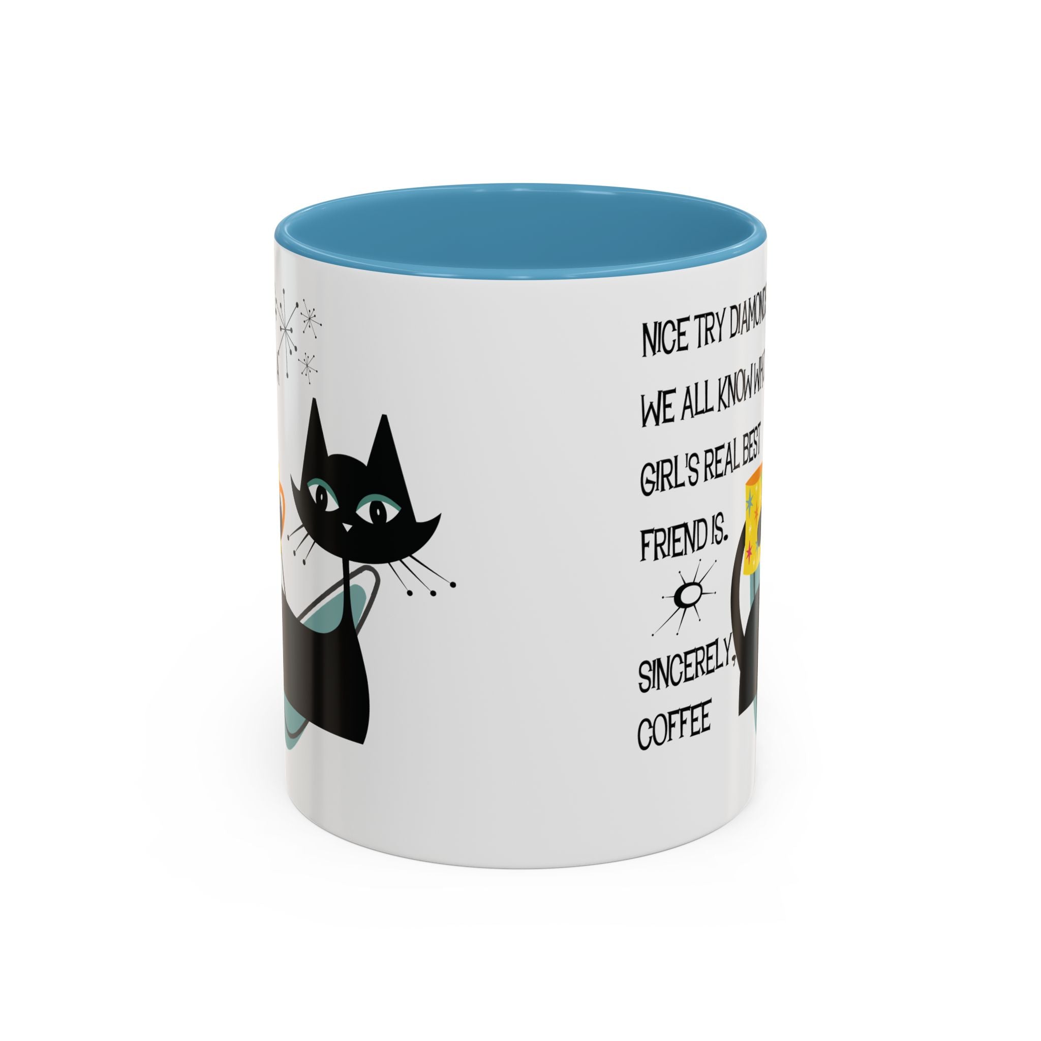Kate McEnroe New York Atomic Cat Retro Coffee Mug, Mid Century Modern Boomerang Starburst, Sassy Girl’s Best Friend, MCM Drinkware, Kitschy Funny Coffee Lover GiftsMugs17968325699697427470