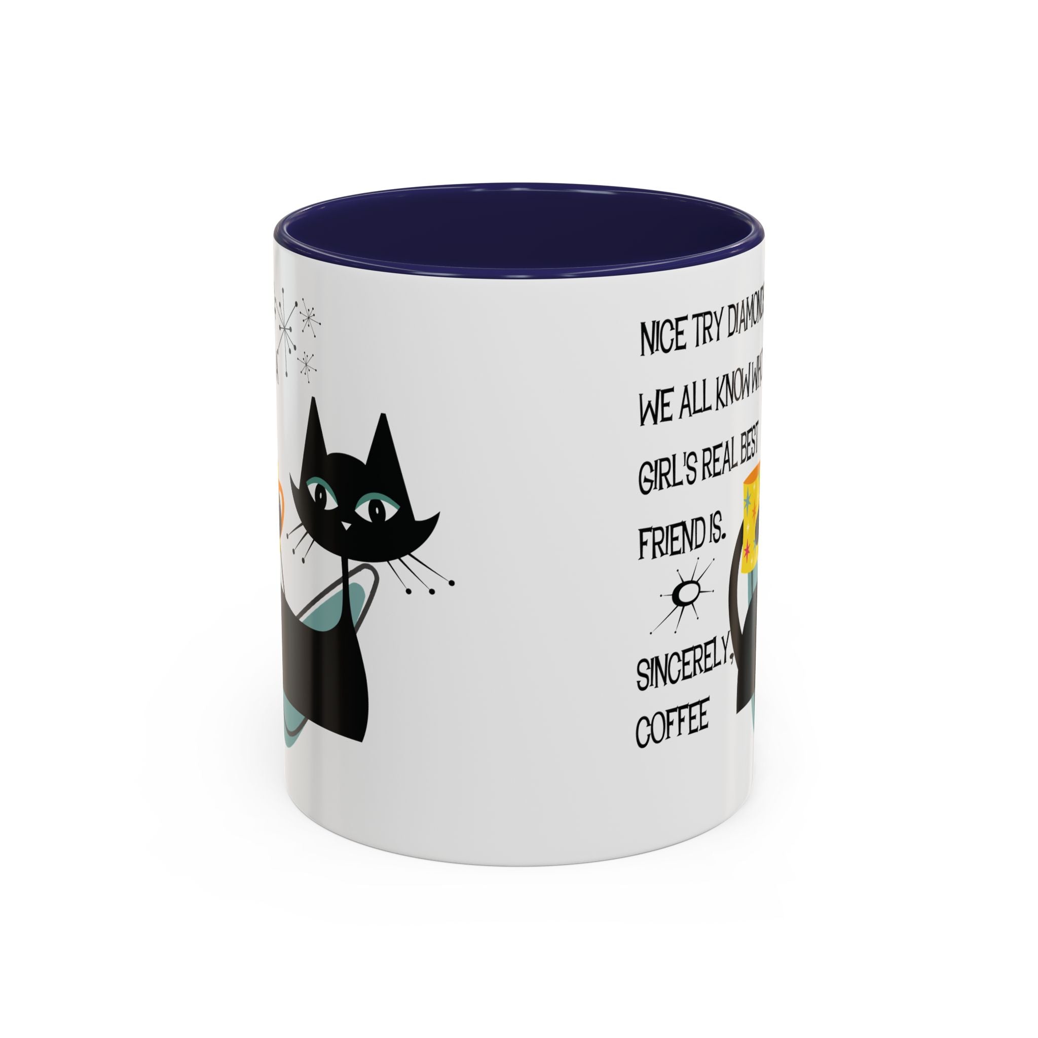 Kate McEnroe New York Atomic Cat Retro Coffee Mug, Mid Century Modern Boomerang Starburst, Sassy Girl’s Best Friend, MCM Drinkware, Kitschy Funny Coffee Lover GiftsMugs17968325699697427470