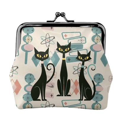 Kate McEnroe New York Atomic Cat Retro Coin Purse, Mid Century Modern Starburst 50s Kisslock WalletCoin PurseshMvajQaF2y