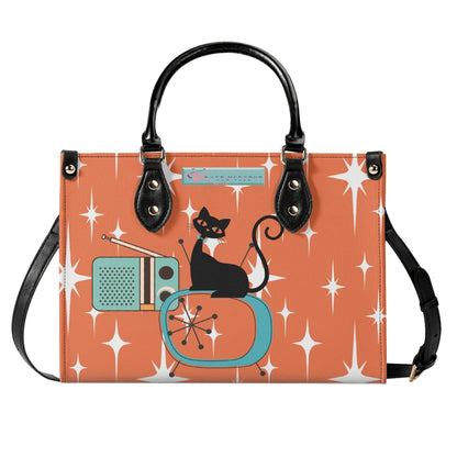 Kate McEnroe New York Atomic Cat Retro Handbag, Mid Century Modern 50s Starburst Purse, Vintage MCM Shoulder BagHandbagsNO58M4PW - 1