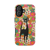 Kate McEnroe New York Atomic Cat Retro iPhone Case, Groovy 60s Flower Power Mid Century Modern Phone Cover, Kitsch Hippie Protective CasePhone Cases11009945629004325302