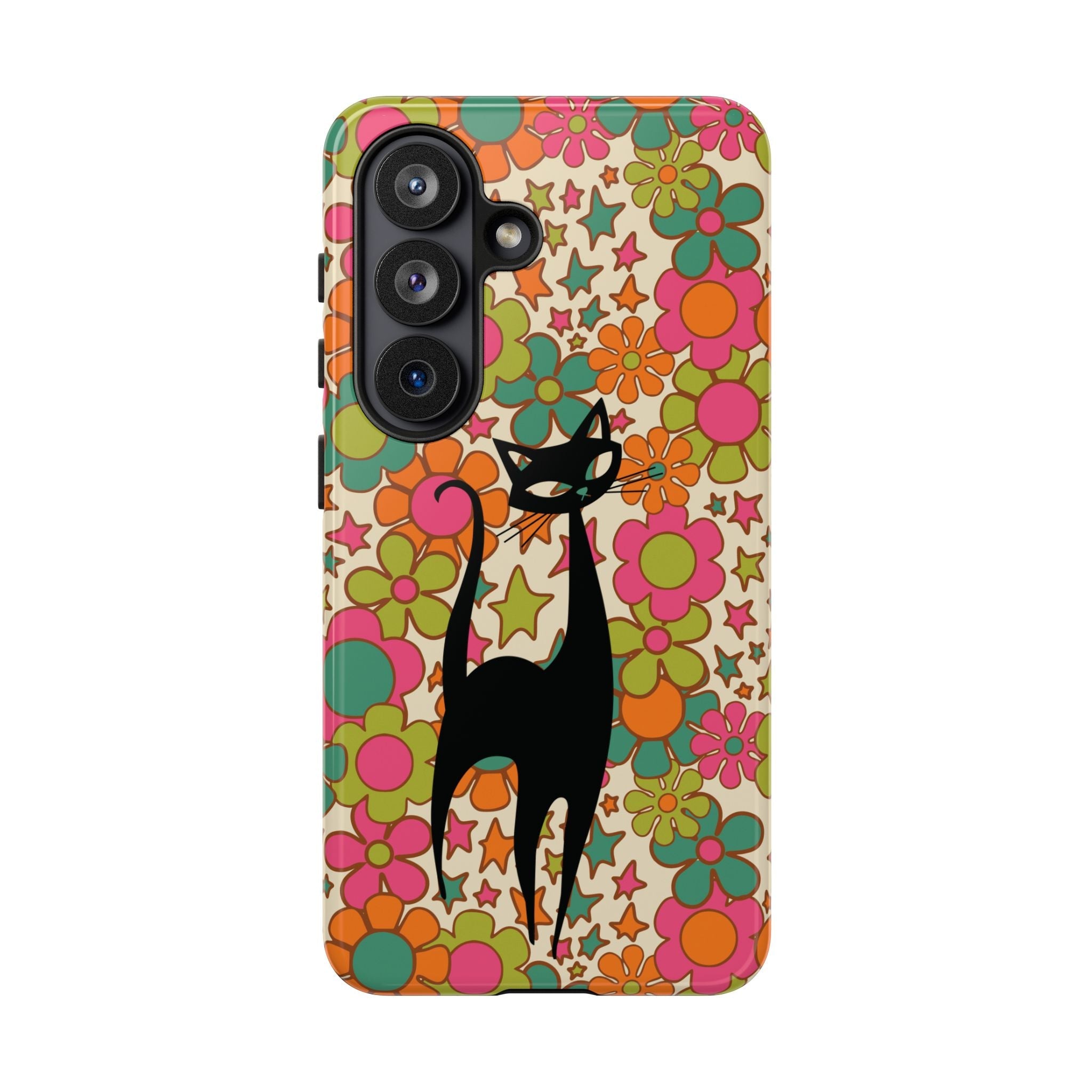 Kate McEnroe New York Atomic Cat Retro iPhone Case, Groovy 60s Flower Power Mid Century Modern Phone Cover, Kitsch Hippie Protective CasePhone Cases19994612727898113431