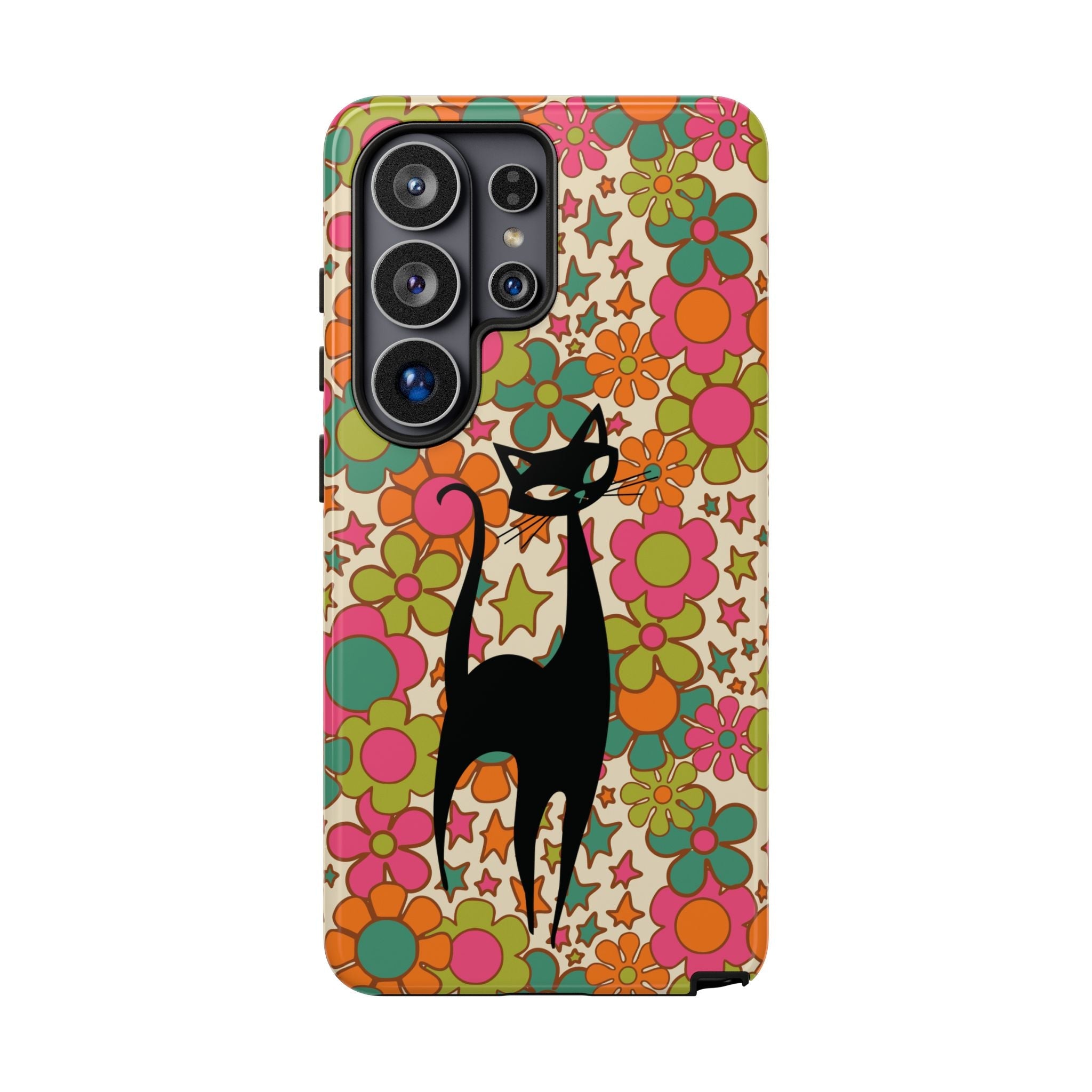 Kate McEnroe New York Atomic Cat Retro iPhone Case, Groovy 60s Flower Power Mid Century Modern Phone Cover, Kitsch Hippie Protective CasePhone Cases27945405474886600150