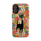 Kate McEnroe New York Atomic Cat Retro iPhone Case, Groovy 60s Flower Power Mid Century Modern Phone Cover, Kitsch Hippie Protective CasePhone Cases31402647533750093952