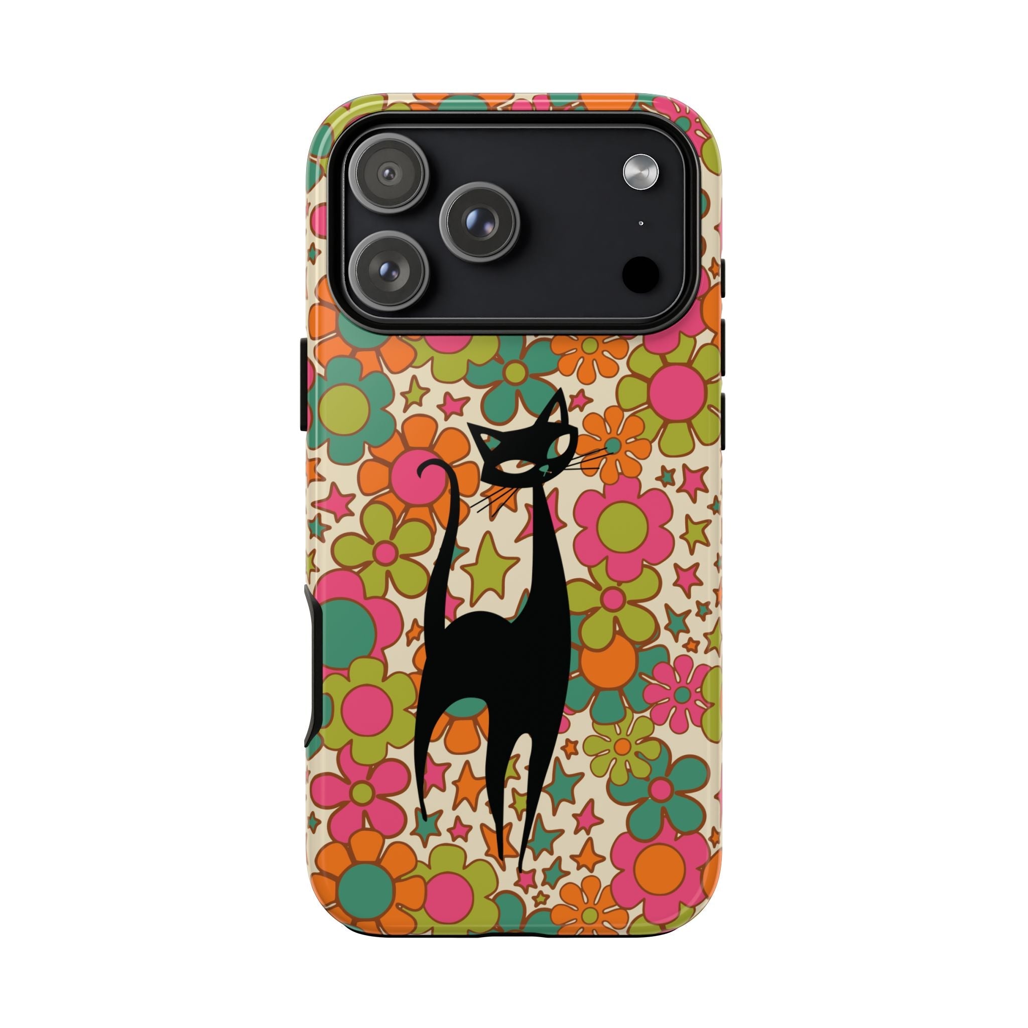 Kate McEnroe New York Atomic Cat Retro iPhone Case, Groovy 60s Flower Power Mid Century Modern Phone Cover, Kitsch Hippie Protective CasePhone Cases92145205632428954978