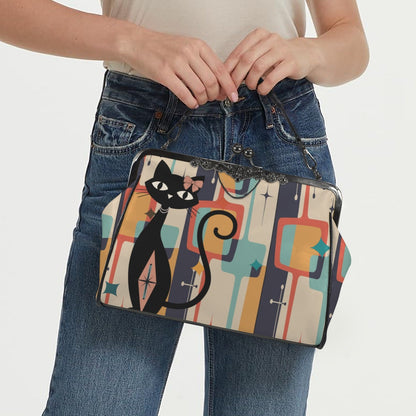 Kate McEnroe New York Atomic Cat Retro Kisslock Bag, Mid Century Boomerang Starburst Shoulder PurseCrossbody BagsD3187092