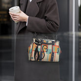 Kate McEnroe New York Atomic Cat Retro Kisslock Bag, Mid Century Boomerang Starburst Shoulder PurseCrossbody BagsD3187092