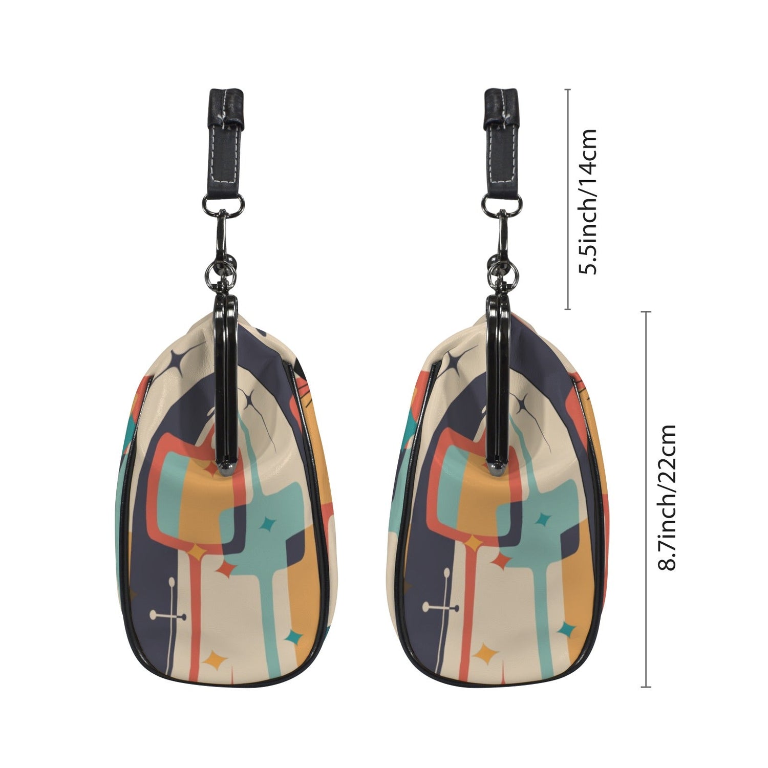 Kate McEnroe New York Atomic Cat Retro Kisslock Bag, Mid Century Boomerang Starburst Shoulder PurseCrossbody BagsD3187092