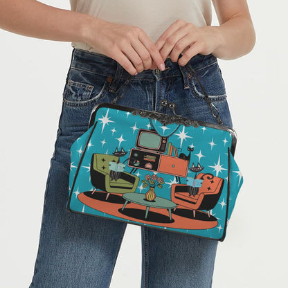 Kate McEnroe New York Atomic Cat Retro Kisslock Purse, Mid Century Modern Starburst BagCrossbody BagsD3210233