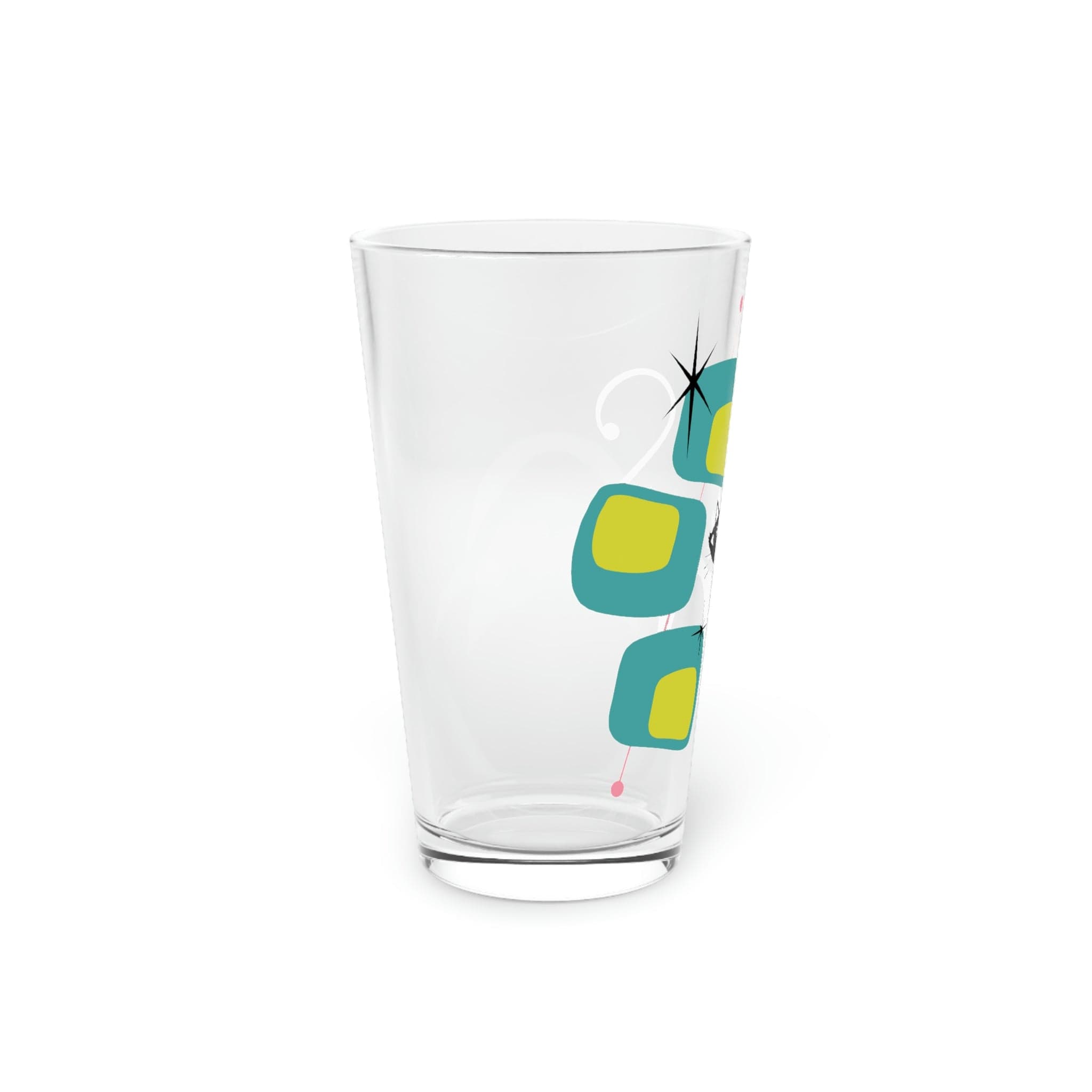 Kate McEnroe New York Atomic Cat Retro Kitsch Pint Glass, 16oz Mid Century Modern Beer Glass, MCM Glass, Beer Glassware Gifts, Party Drinkware, Cocktail GlassBeer Glasses21482491883001381578