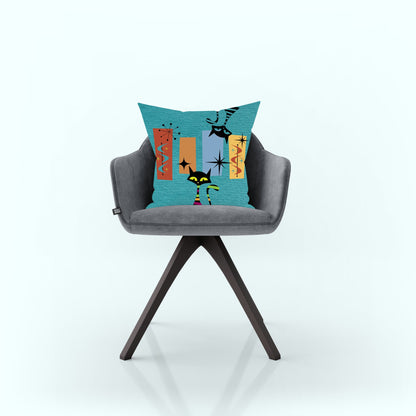 Kate McEnroe New York Atomic Cat Retro Kitschy Pillow with InsertThrow Pillows58875359134397361452