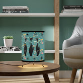 Kate McEnroe New York Atomic Cat Retro Kitschy Tripod Lamp, Mid Century Modern Teal Starburst Accent Lamp, Living Room, Bedroom, Office Table LampLamps30602826145179059708