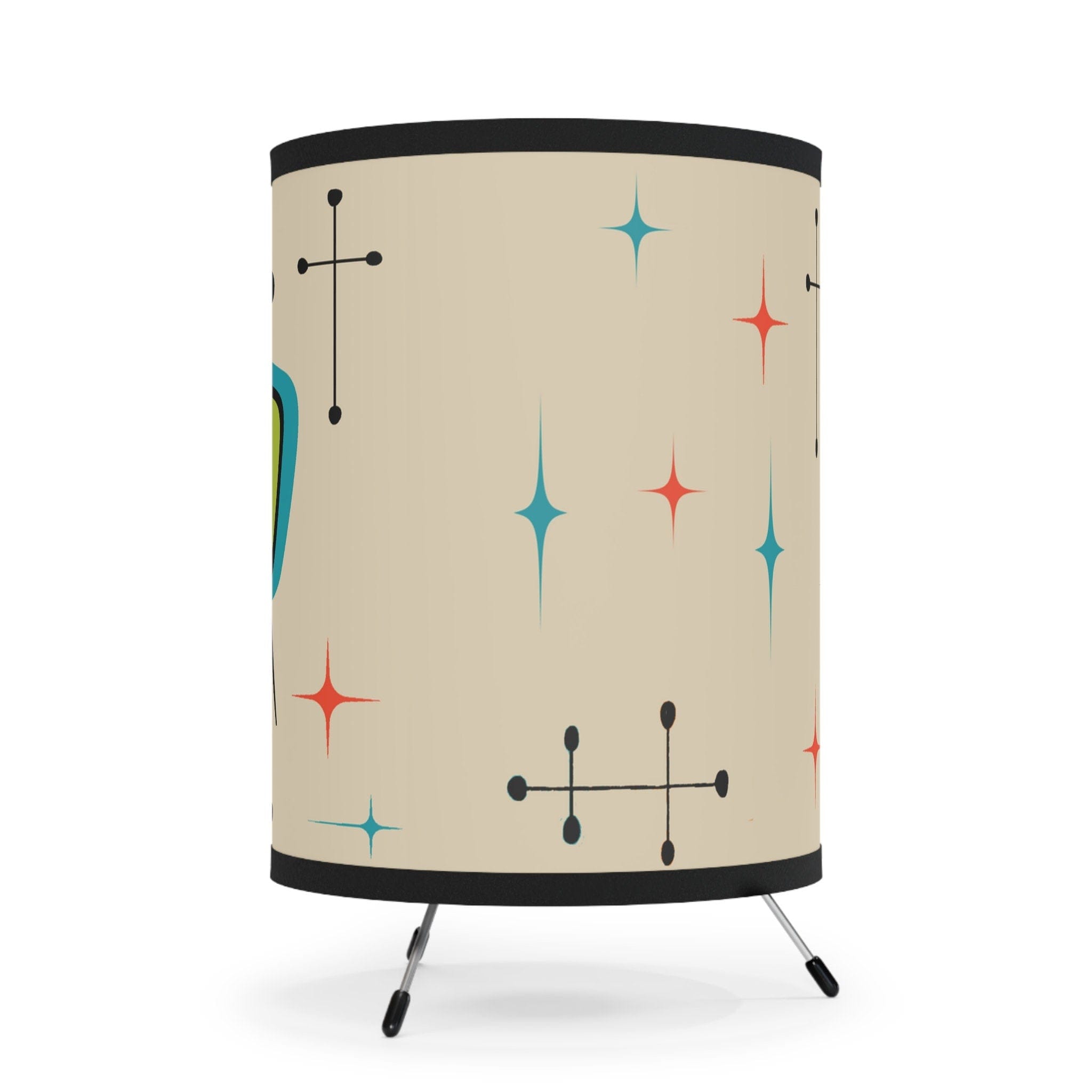 Kate McEnroe New York Atomic Cat Retro Kitschy Two Tone Tripod Table LampLamps26841031320791035264