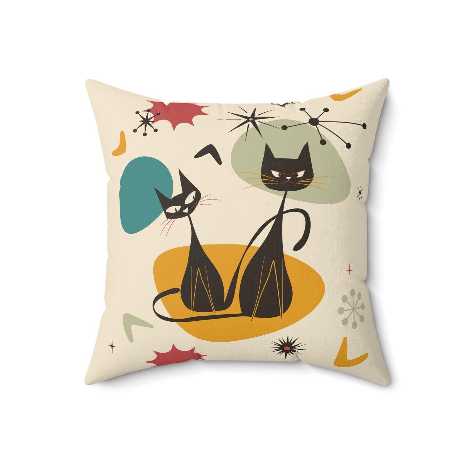 Kate McEnroe New York Atomic Cat Retro Mid Century Modern Starbursts Throw PillowThrow Pillows16894608314896095811