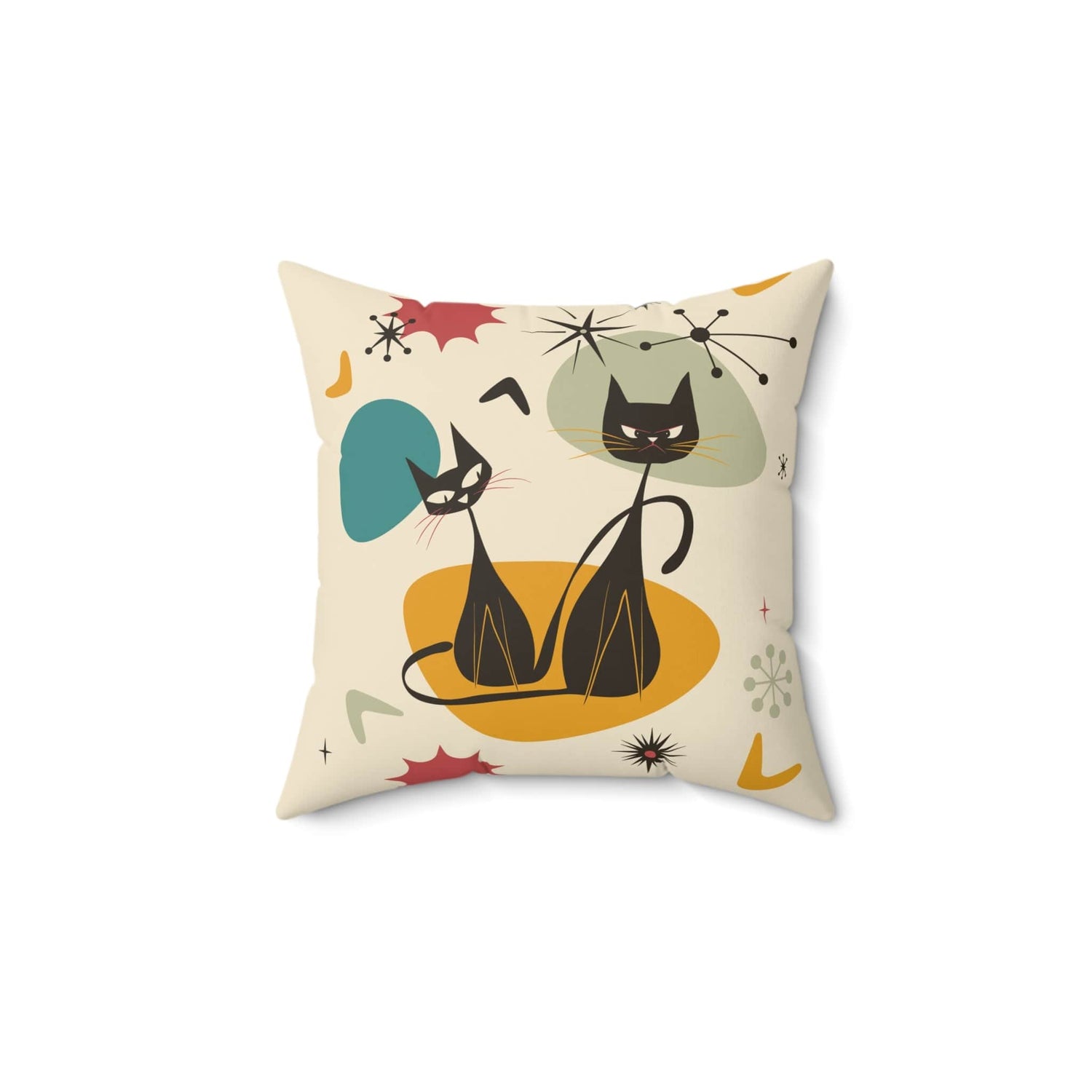 Kate McEnroe New York Atomic Cat Retro Mid Century Modern Starbursts Throw PillowThrow Pillows16894608314896095811