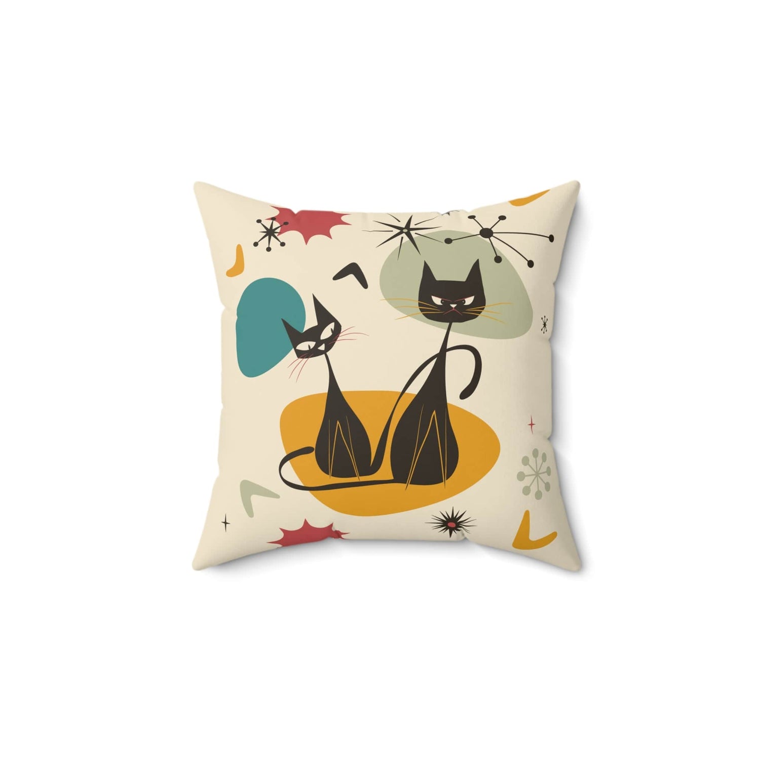 Kate McEnroe New York Atomic Cat Retro Mid Century Modern Starbursts Throw PillowThrow Pillows92048404124662893615