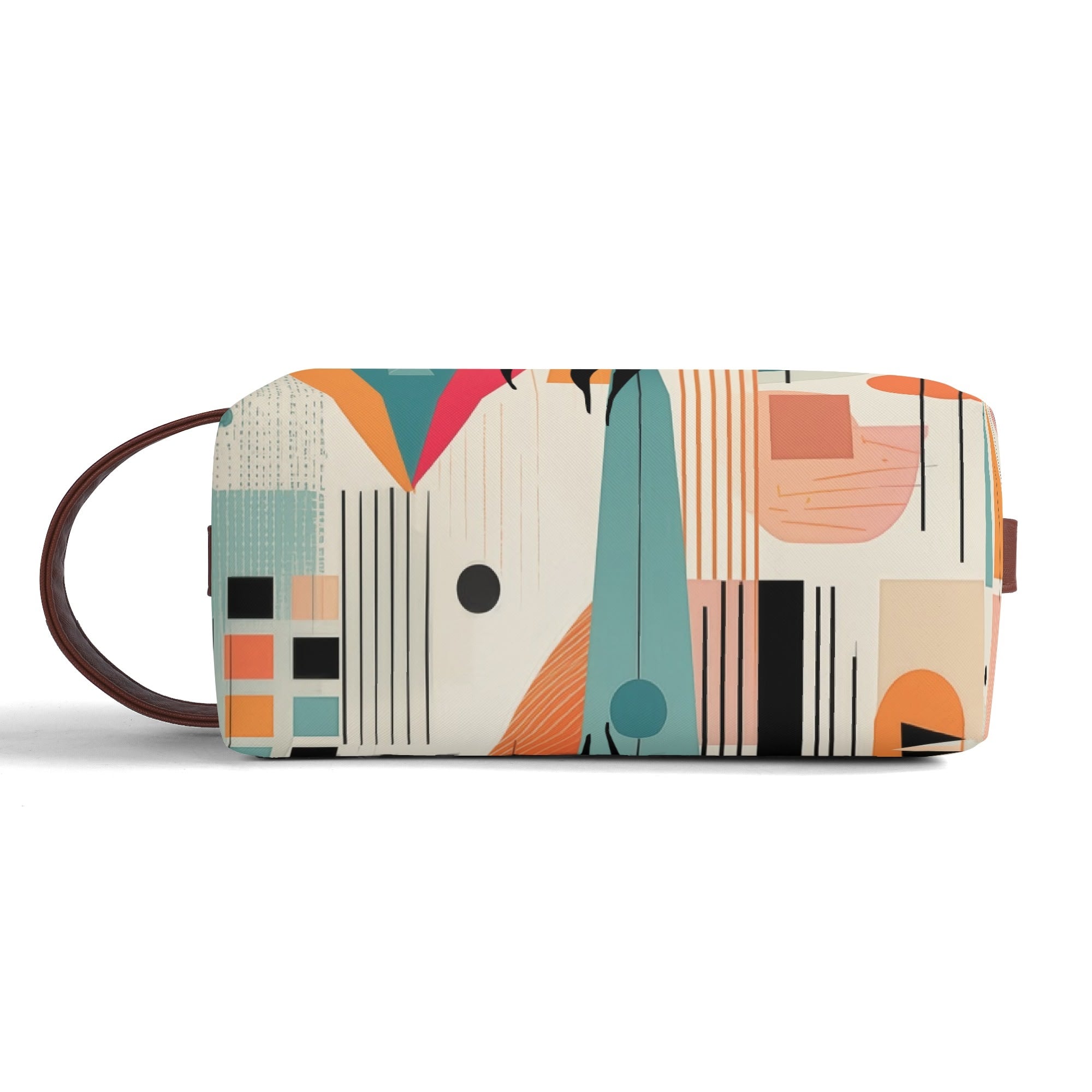 Kate McEnroe New York Atomic Cat Retro Mod Travel Dopp Kit, Mid Century Modern Geometric Toiletry Bag, 50s Space Age OrganizerCosmetic &amp; Toiletry BagsW0ZGL52W - 1