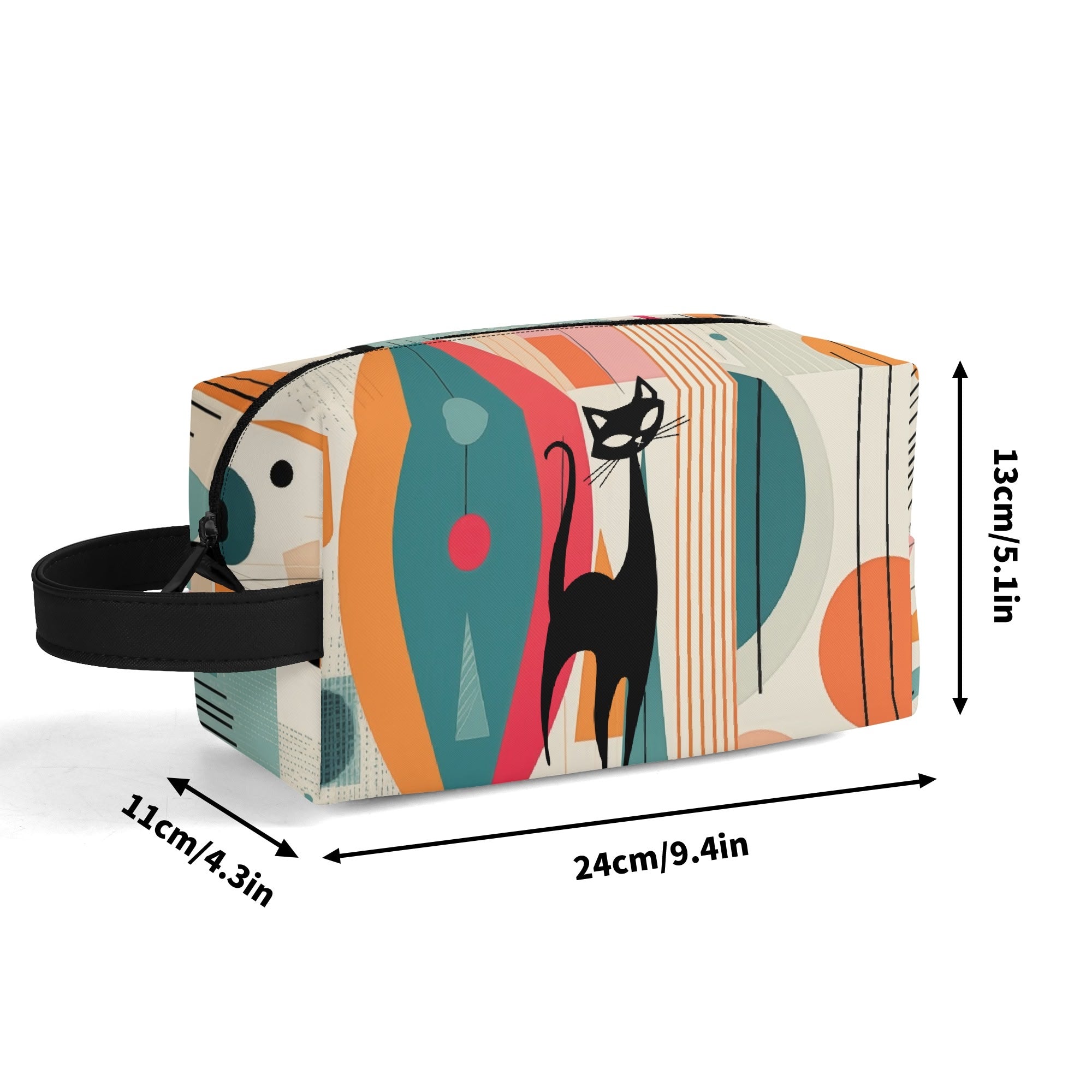 Kate McEnroe New York Atomic Cat Retro Mod Travel Dopp Kit, Mid Century Modern Geometric Toiletry Bag, 50s Space Age OrganizerCosmetic &amp; Toiletry BagsW0ZGL52W - 2