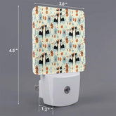 Kate McEnroe New York Atomic Cat Retro Night Light Set, Mid Century Modern Starburst Plug In Accent Light, 50s Kitsch MCM Cat DecorNight LightsKWlwGo1nyD