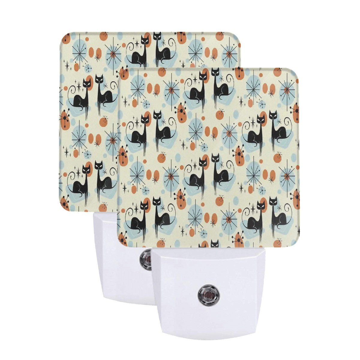 Kate McEnroe New York Atomic Cat Retro Night Light Set, Mid Century Modern Starburst Plug In Accent Light, 50s Kitsch MCM Cat DecorNight LightsKWlwGo1nyD