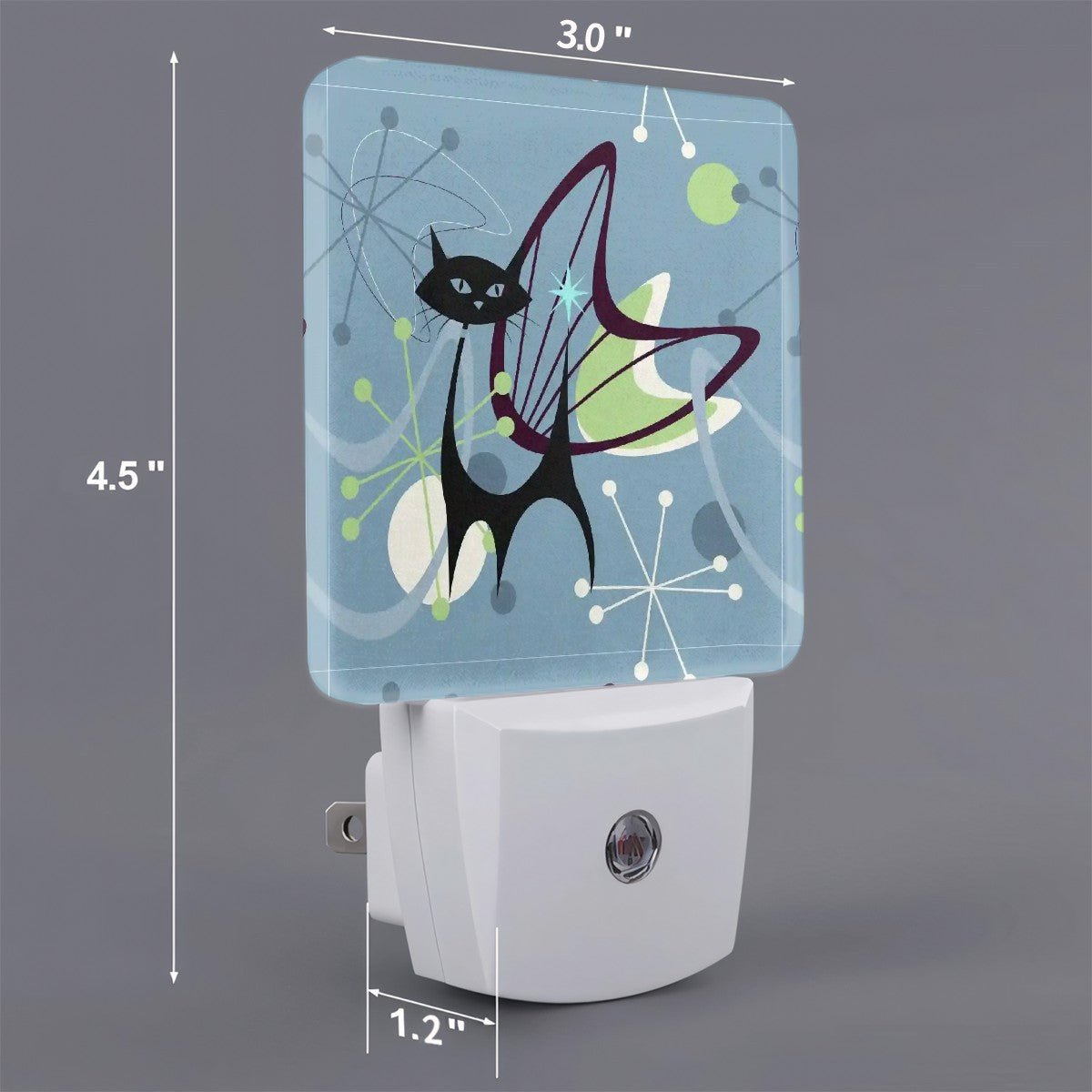 Kate McEnroe New York Atomic Cat Retro Night Light Set, Mid Century Modern Starburst Plug In Light, MCM Kitsch Hallway AccentNight LightsU2nwoauze9