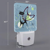 Kate McEnroe New York Atomic Cat Retro Night Light Set, Mid Century Modern Starburst Plug In Light, MCM Kitsch Hallway AccentNight LightsU2nwoauze9