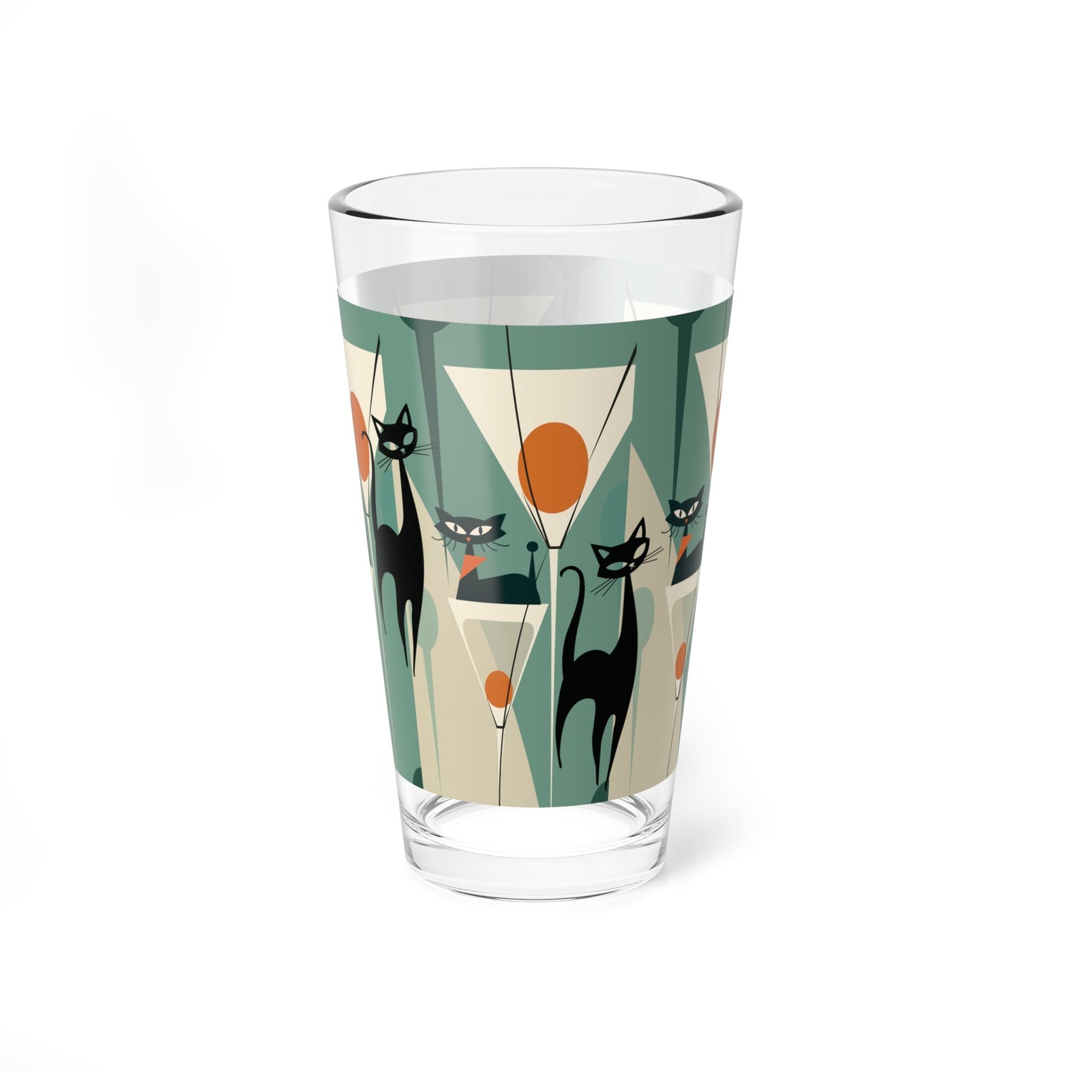 Kate McEnroe New York Atomic Cat Retro Pint Glass, Mid Century Modern Cocktail BarwarePint Glasses22636616001702118244