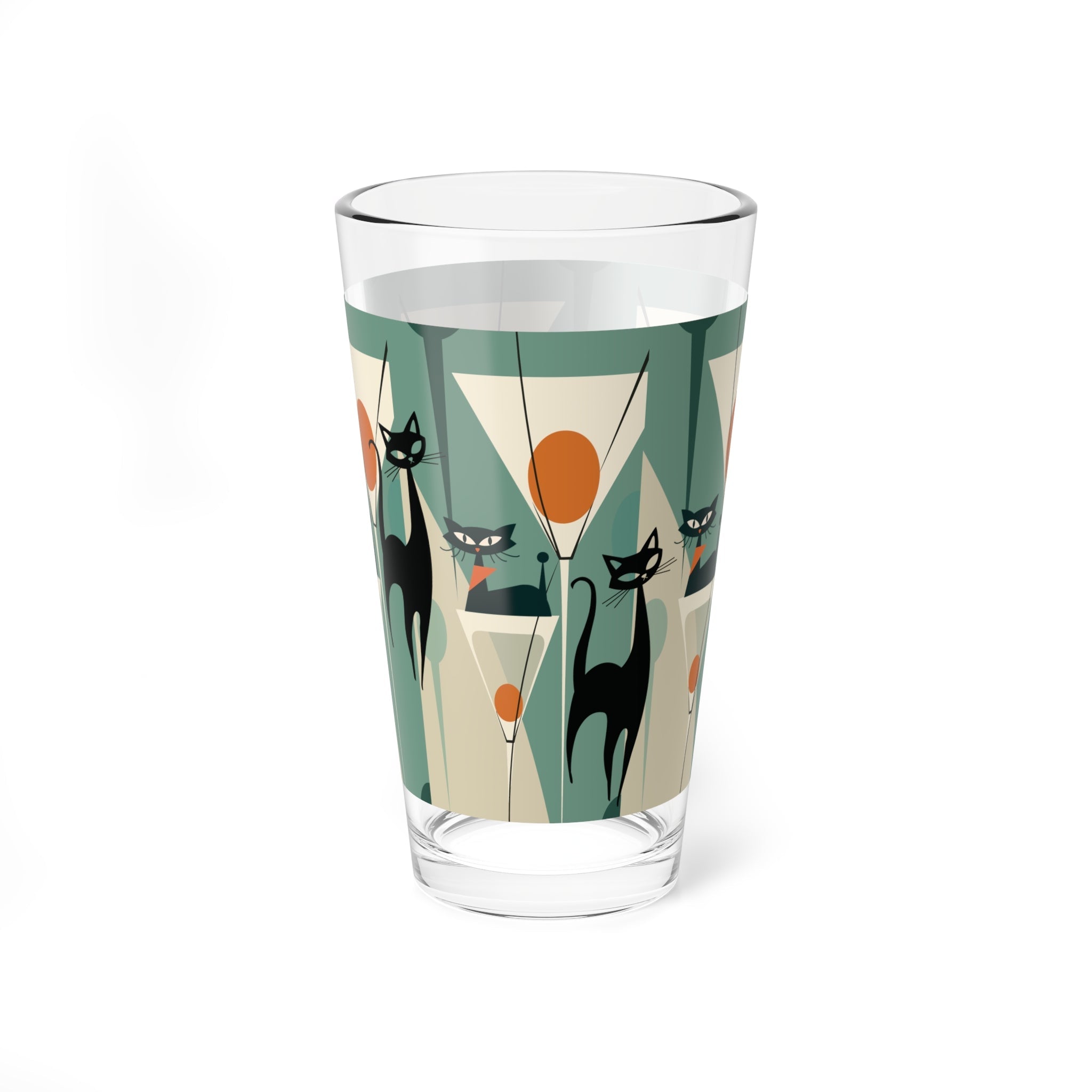 Kate McEnroe New York Atomic Cat Retro Pint Glass, Mid Century Modern Cocktail BarwarePint Glasses22636616001702118244